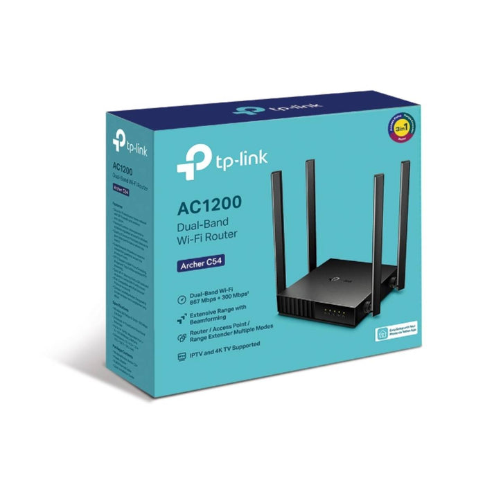 เราเตอร์ TP-Link ARCHER C54 AC1200 Dual Band Wi-Fi Router สีดำ