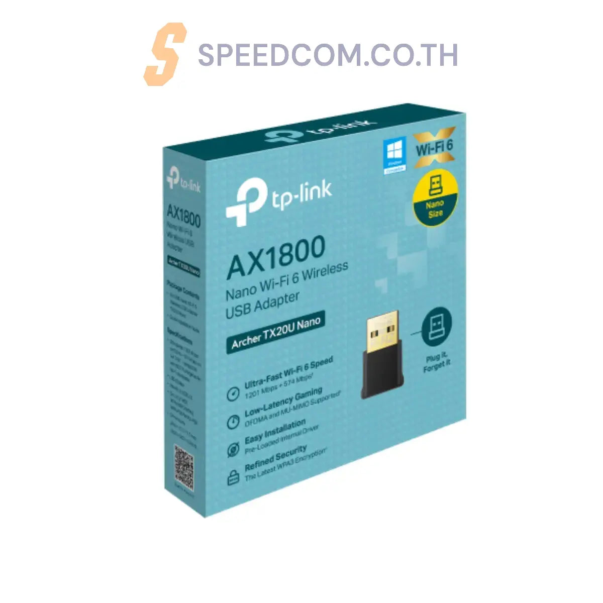 ตัวรับสัญญาณ TP-LINK ARCHER TX20U NANO AX1800 NANO WI-FI 6