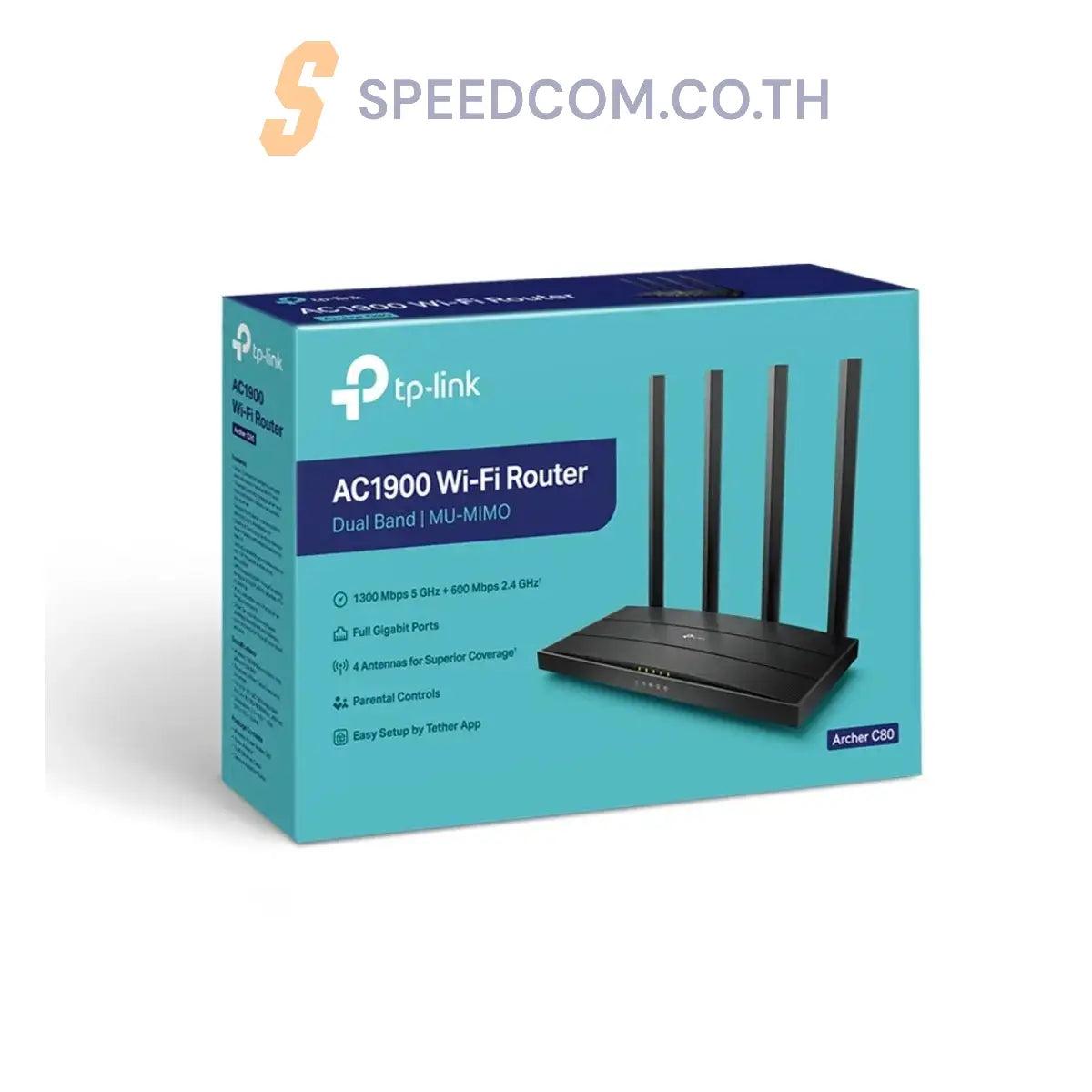 เราเตอร์ TP-Link ARCHER C80 AC1900 Wireless MU-MIMO Wi-Fi - SpeedCom