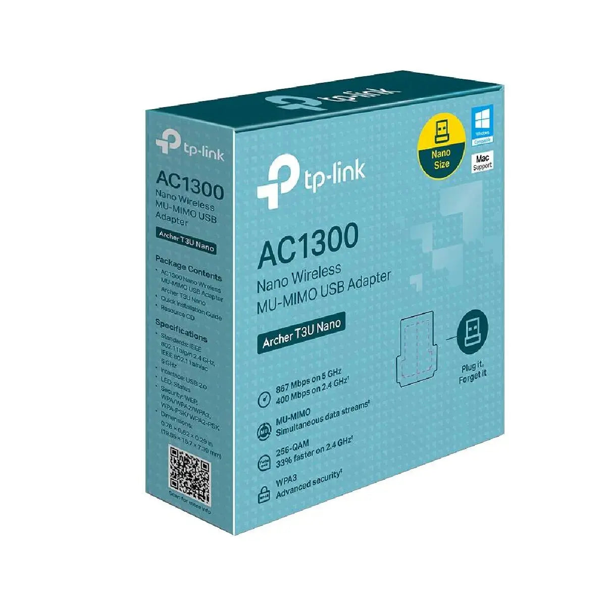 อุปกรณ์รับสัญญาณไวไฟ TP-Link Archer T3U Nano AC1300 NanoSpeedCom