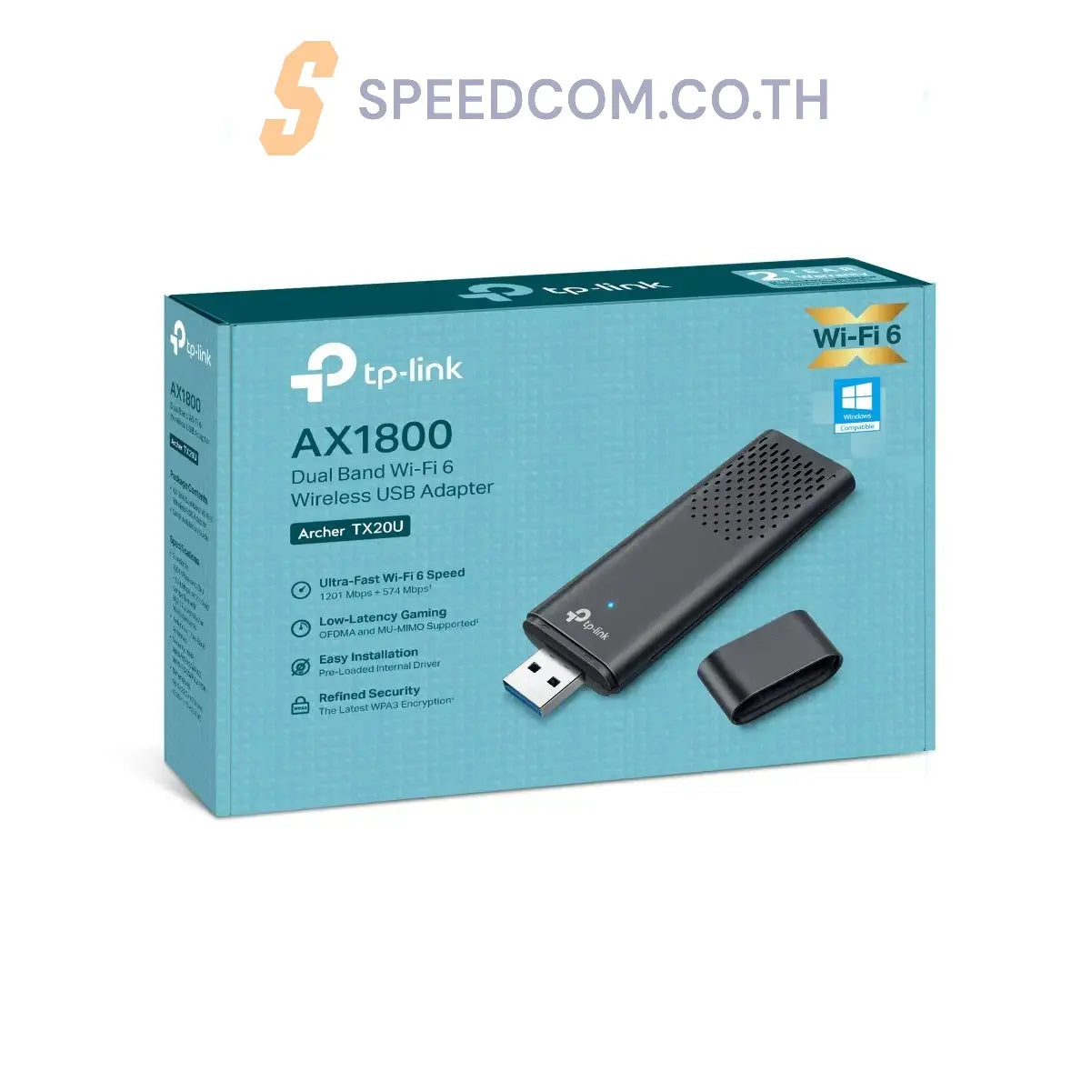 อุปกรณ์รับสัญญาณ TP-Link Archer TX20U AX1800 Dual Band Wi-Fi 6 - SpeedCom