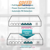 สวิตช์ฮับ TP-Link TL-SG1008P 8-Port Gigabit with 4-Port PoE+ สีดำ - SpeedCom
