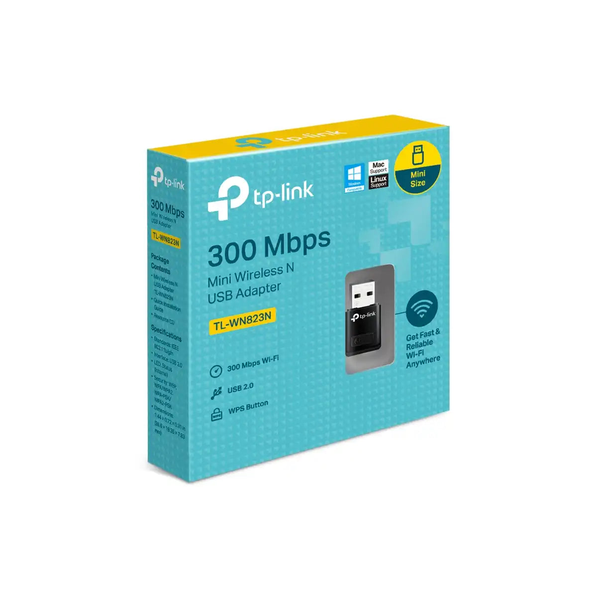 อุปกรณ์รับสัญญาณไวไฟ TP-Link TL-WN823N 300Mbps Mini Wireless N