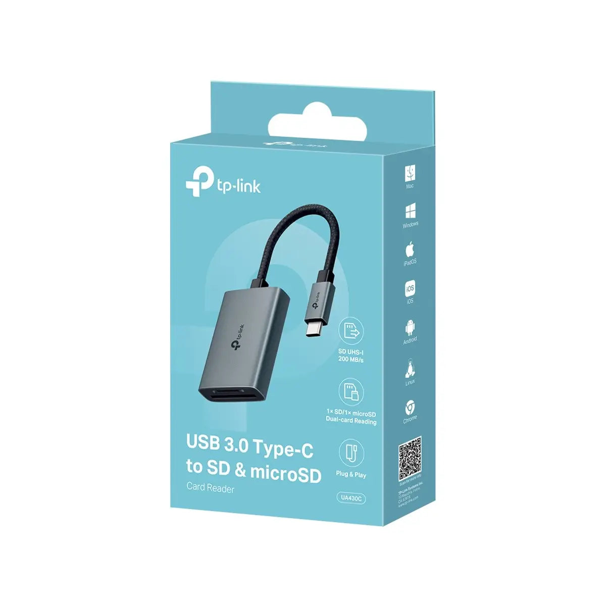 ยูเอสบีฮับ TP-Link UA430C USB 3.0 Type-C to SD & microSD 3.0 Card ReaderSpeedCom