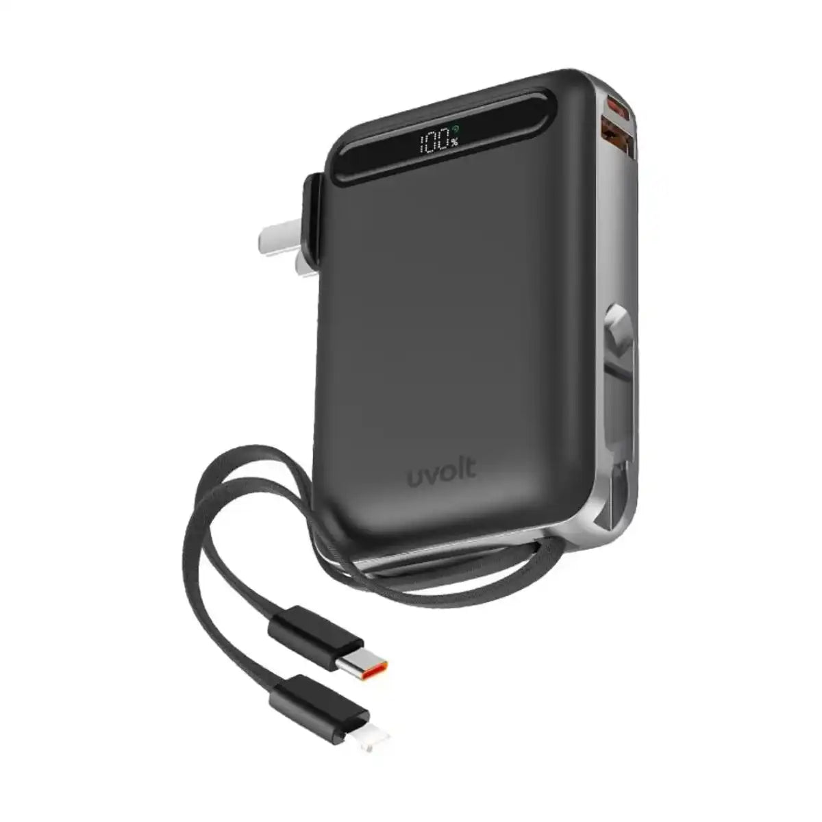 แบตเตอรี่สำรอง UVOLT UVP10AC-01 10KmAh 1C+1QC 22.5W AC C&L Cable