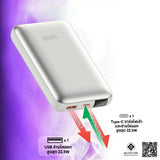 แบตเตอรี่สำรอง UVOLT UVP10C-02 10KmAh C PD QC C&L Cable LED