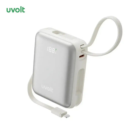 แบตเตอรี่สำรอง UVOLT UVP10C-05-SLV 10KmAh C PD 35W C&L Cable LED