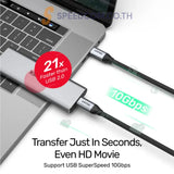 สายต่อจอคอมพิวเตอร์ Unitek C14082ABK USB-C 10Gbps 100W PD 4K@60Hz