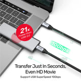 สายต่อจอคอมพิวเตอร์ Unitek C14082ABK USB-C 10Gbps 100W PD 4K@60Hz