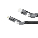 สายชาร์จ Uvolt UV4IN1-01-BLK 4in1 Braided 1.5M สีดำ - SpeedCom