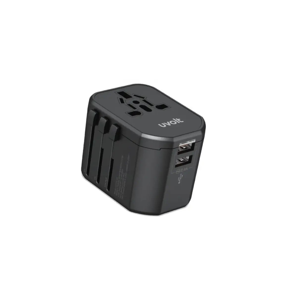 หัวชาร์จ Uvolt UVTA-02-BLK Travel Adapter 2USB 12W สีดำ - SpeedCom