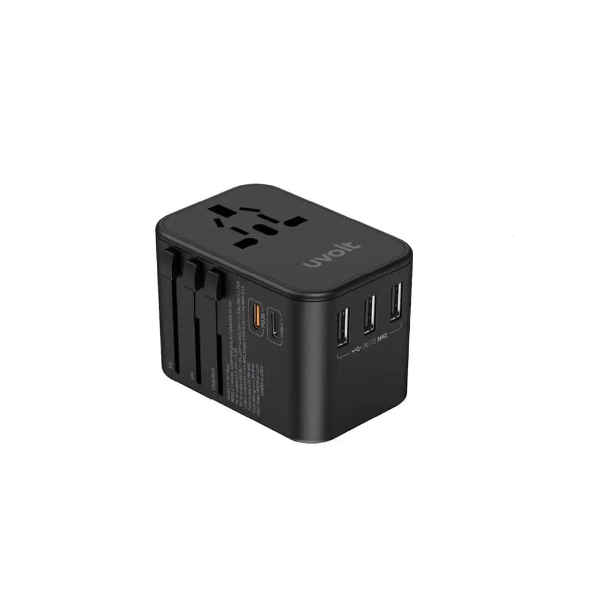หัวชาร์จ Uvolt UVTA-04-BLK Travel Adapter 2C PD 35W + 3USB สีดำ - SpeedCom