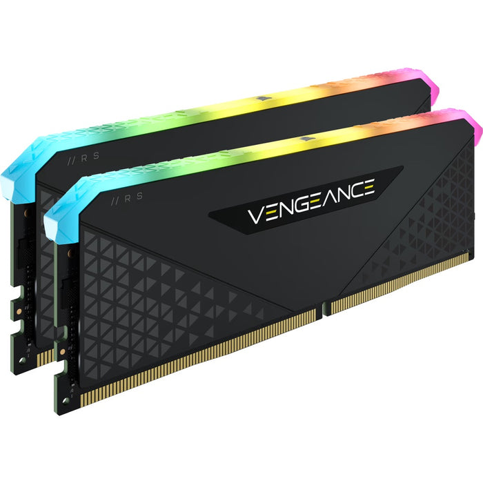 หน่วยความจำ แรม พีซี CORSAIR VENGEANCE RGB RS 16GB (8GBX2) DDR4 3600MHz CMG16GX4M2D3600C18 สีดำ