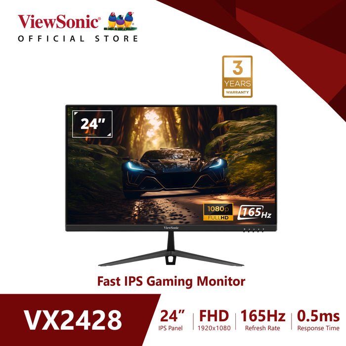 จอมอนิเตอร์ ViewSonic VX2428  23.8" IPS 180Hz สีดำ