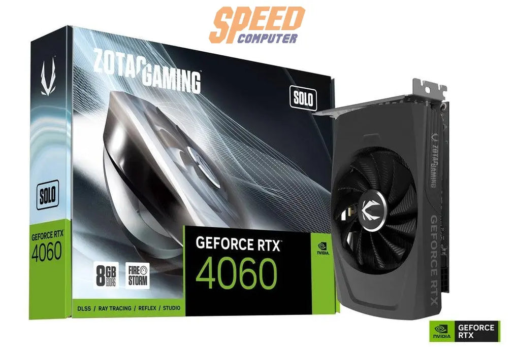 การ์ดจอ ZOTAC GeForce RTX 4060 8GB SOLO GDDR6 สีดำ - SpeedCom