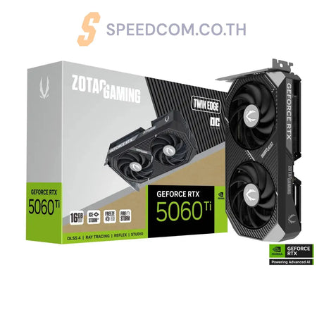 การ์ดจอ ZOTAC GeForce RTX 5060 Ti Twin Edge OC 16GB GDDR7 - SpeedCom