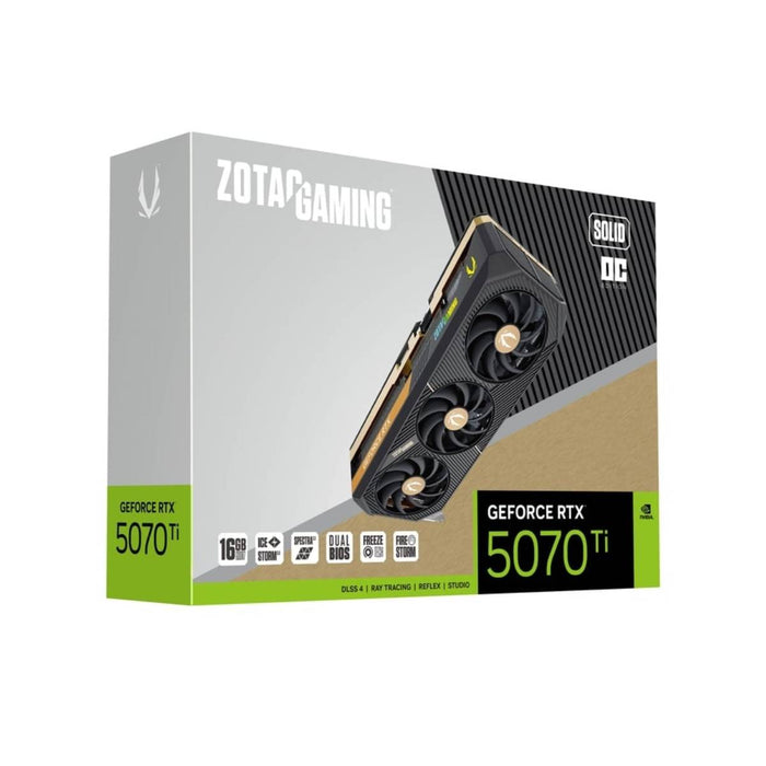 การ์ดจอ ZOTAC GeForce RTX 5070 Ti SOLID OC 16GB GDDR7