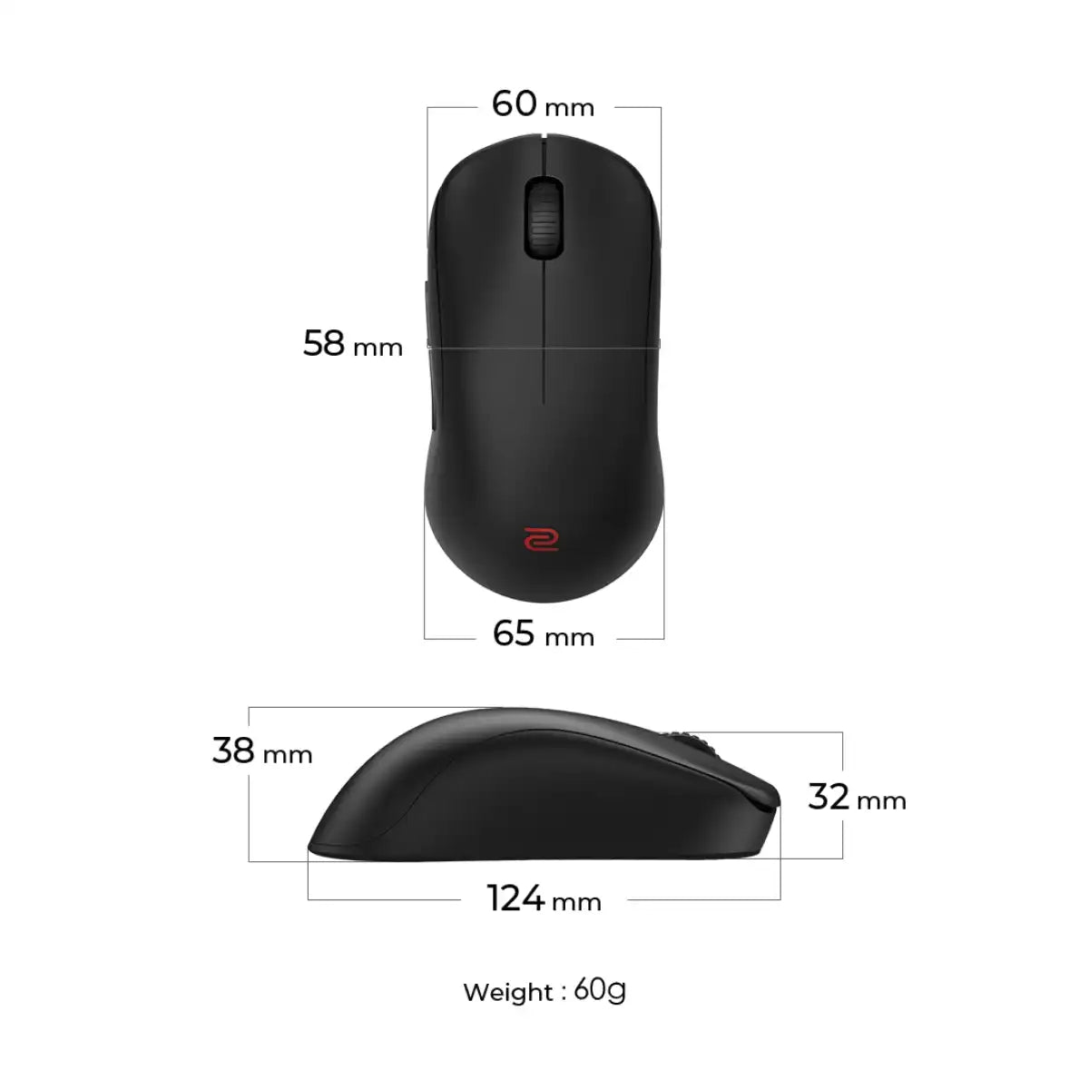 เมาส์เกมมิ่งไร้สาย ZOWIE MOUSE U2 สีดำSpeedCom