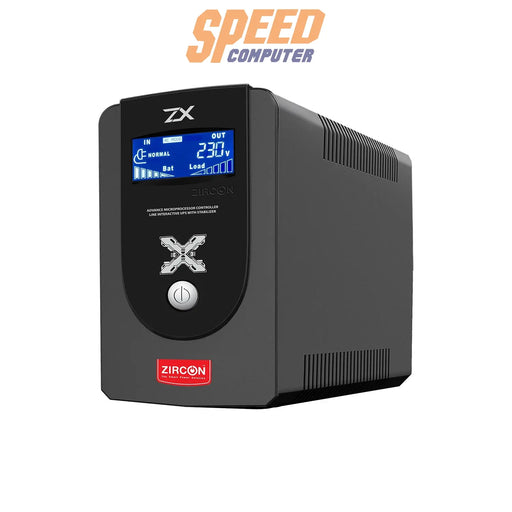 เครื่องสำรองไฟฟ้า Zircon ZX1000VA 550วัตต์ สีดำ - SpeedCom