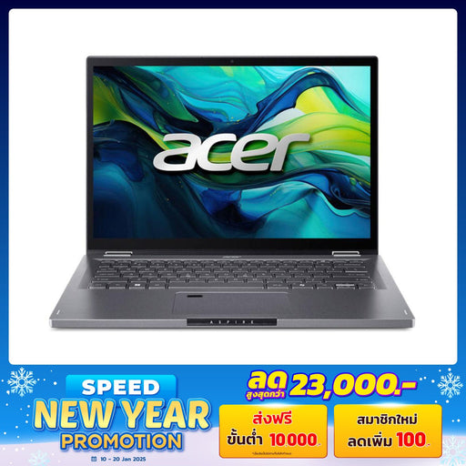 โน๊ตบุ๊ค Acer Spin 14 ASP14 - 51MTN - 528C Core 5 สีเทา (Steel Gray) - SpeedCom