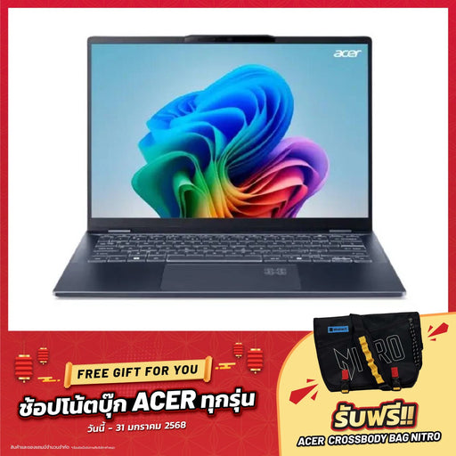 โน๊ตบุ๊ค Acer Swift 14 AI SF14 - 51 - 73EM Ultra 7 สีฟ้า (Steam Blue) - SpeedCom