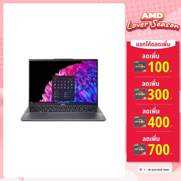 โน๊ตบุ๊ค Acer Swift Go 14 SFG14 - 63 - R950 Ryzen9 สีเทา (Steel Gray) - SpeedCom