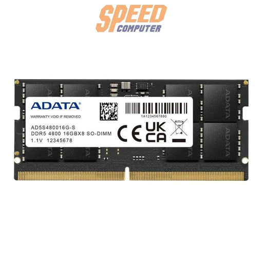 หน่วยความจำ แรม โน๊ตบุ๊ค ADATA 16GB DDR5 BUS 4800 AD5S480016G - S - SpeedCom