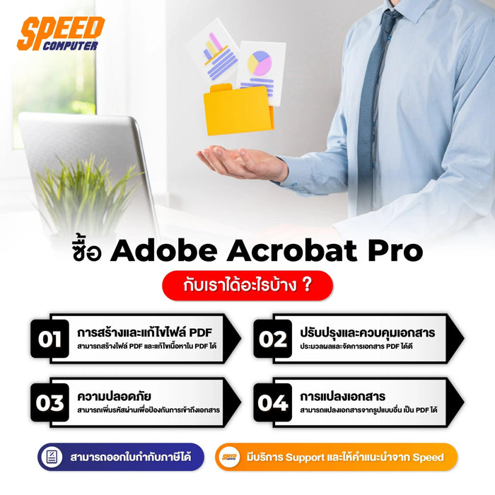 ซอฟต์แวร์ลิขสิทธิ์เเท้ Adobe Acrobat Pro สำหรับ 1 ปี - SpeedCom