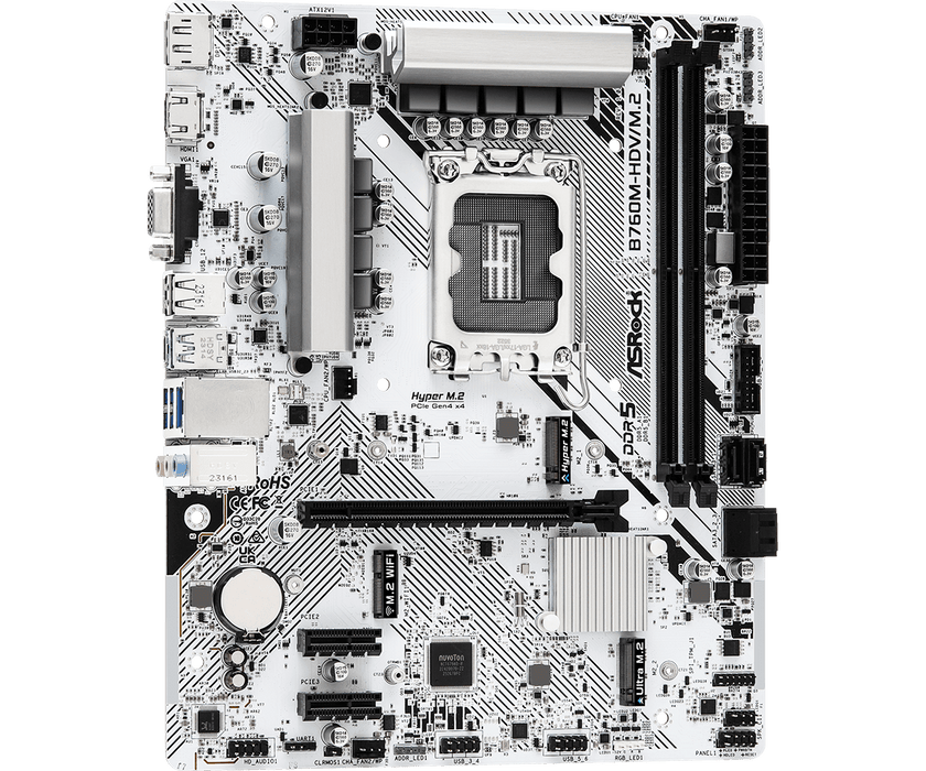 เมนบอร์ด ASROCK B760M HDV/M.2 DDR5 LGA1700 Micro ATX - SpeedCom