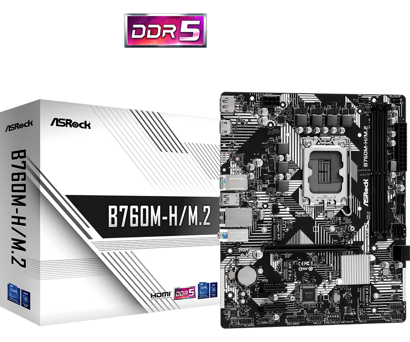 เมนบอร์ด ASROCK B760M-H/M.2 DDR5 LGA1700 Micro ATX - SpeedCom