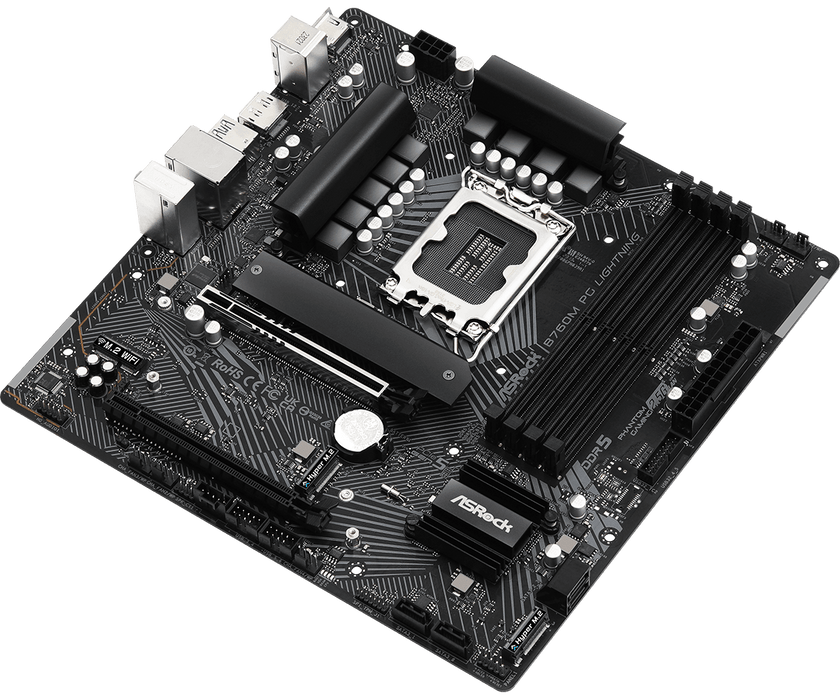 เมนบอร์ด ASROCK B760M PG LIGHTNING DDR5 LGA1700 Micro ATX - SpeedCom