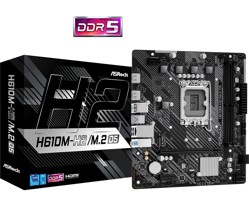 เมนบอร์ด ASROCK H610M-H2/M.2 DDR5 LGA1700 Micro ATX - SpeedCom