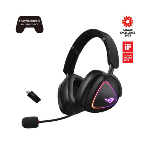 หูฟังไร้สาย Asus ROG Delta II Wireless headset สีดำ - SpeedCom