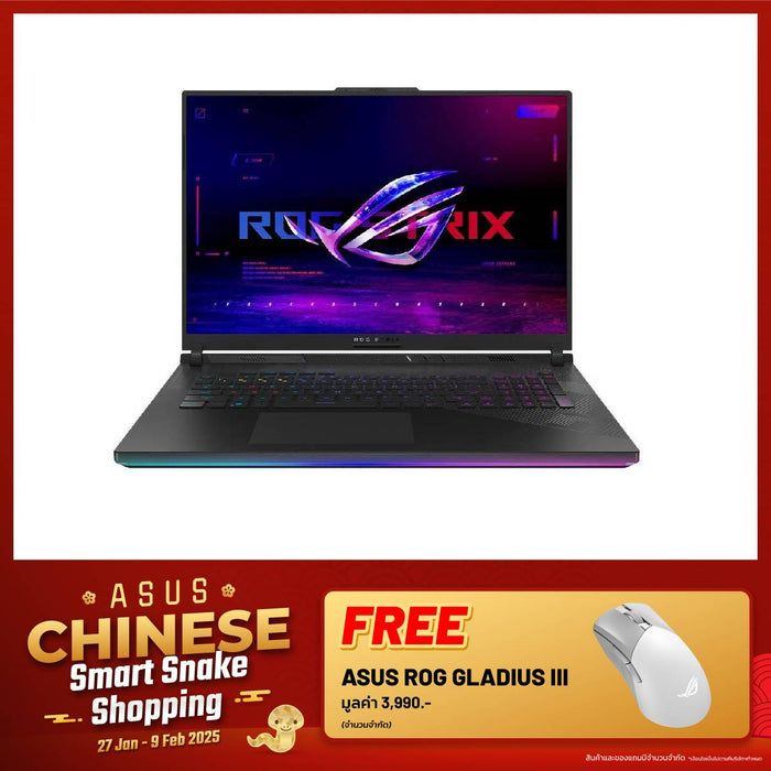 โน๊ตบุ๊ค Asus ROG Strix SCAR 18 G834JYR - R6052W Intel i9 Gen14 สีดำ (Off Black) - SpeedCom