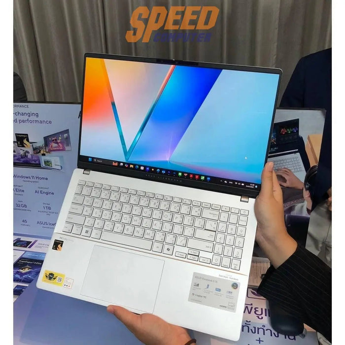 โน๊ตบุ๊ค Asus Vivobook S 15 OLED S5507QA - MA966WF Snapdragon สีเงิน - SpeedCom