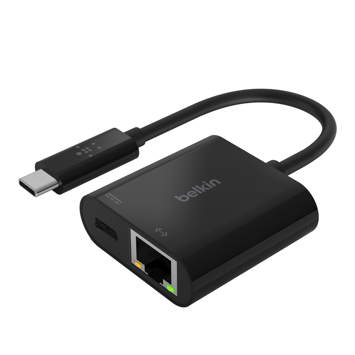 อุปกรณ์แปลงสัญญาณ Belkin Adapter USB - C to Ethernet + Charge - SpeedCom