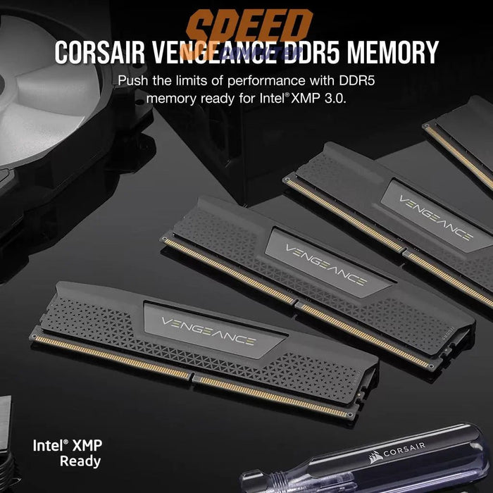 หน่วยความจำ แรม พีซี CORSAIR VENGEANCE 16GB (8GBX2) DDR5 5200MHz CMK16GX5M2B5200C40 สีดำ - SpeedCom