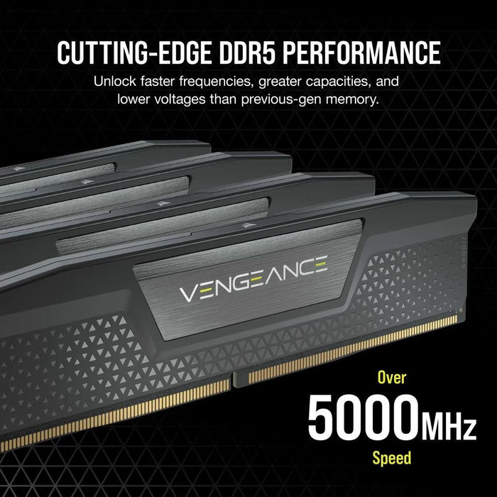 หน่วยความจำ แรม พีซี CORSAIR VENGEANCE 32GB (16GBX2) DDR5 5200MHz CMK32GX5M2B5200C40 สีดำ - SpeedCom