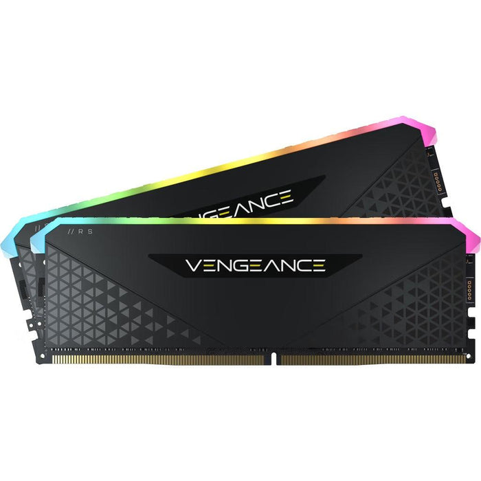 หน่วยความจำ แรม พีซี CORSAIR VENGEANCE RGB RS 16GB (8GBX2) DDR4 3600MHz CMG16GX4M2D3600C18 สีดำ - SpeedCom