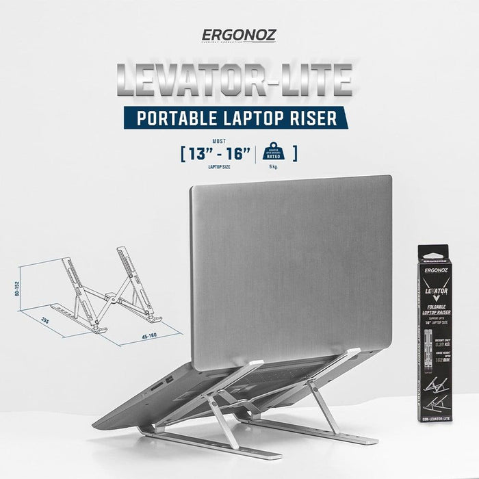 แท่นวางโน๊ตบุ๊ค ERGONOZ NOTEBOOK STAND PORTABLE TABLET STAND LAPTOP RISER SILVER 6M - SpeedCom