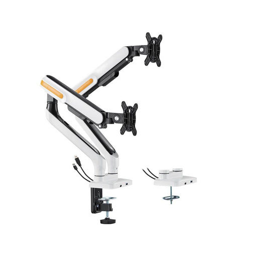 ขาจับจอ ERGONOZ TRAZER - D Dual Monitor Arm Twin Trazer สีขาว (Matte White) - SpeedCom