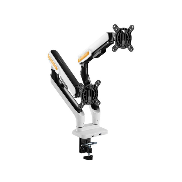 ขาจับจอ ERGONOZ TRAZER - D Dual Monitor Arm Twin Trazer สีขาว (Matte White) - SpeedCom