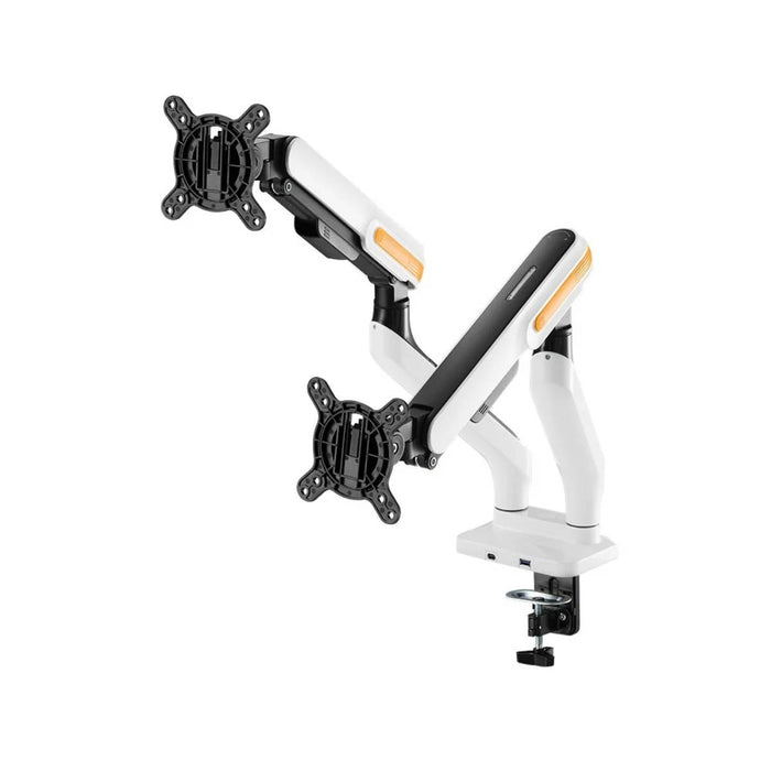 ขาจับจอ ERGONOZ TRAZER - D Dual Monitor Arm Twin Trazer สีขาว (Matte White) - SpeedCom