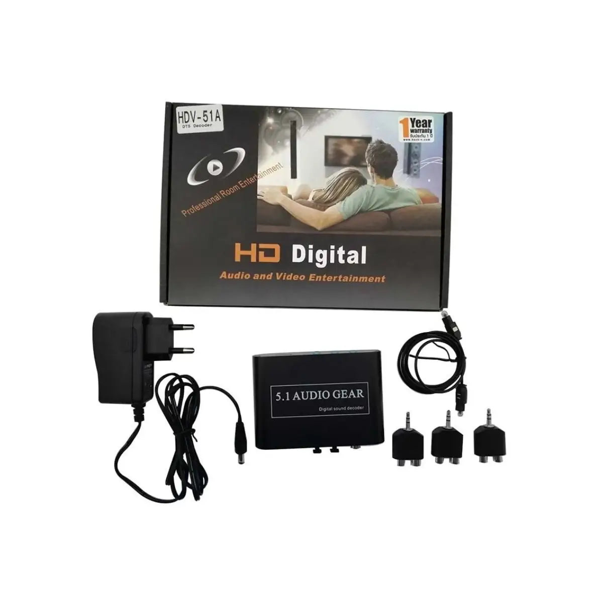 อุปกรณ์แปลงสัญญาณ VIPER HDV-51A Audio Decoder 3 x 3.5mm Jack สีดำ - SpeedCom