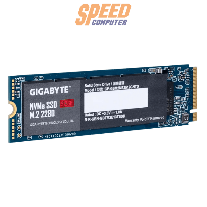 เอสเอสดี Gigabyte 512GB PCIe Gen 3x4/NVMe M.2 2280 GP - GSM2NE3512GNTD - SpeedCom