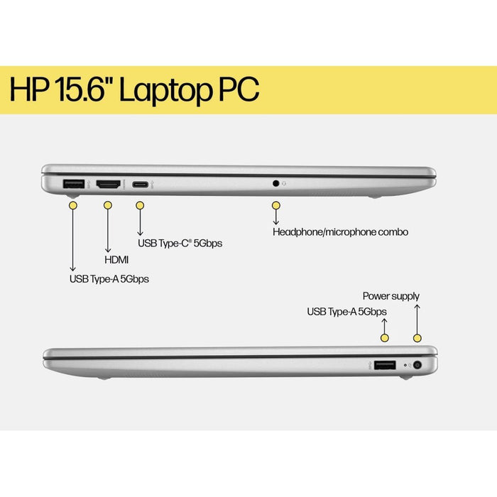 โน๊ตบุ๊ค HP 15 - FD0028TU (823B4PA) i3 Gen13 สีเงิน (Natural Silver) - SpeedCom