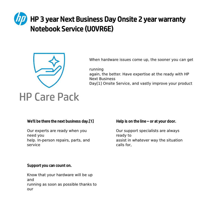 ประกัน HP Care Pack (U0VR6E) Onsite service CNB: LOW & MID (PAV/Victus) - SpeedCom