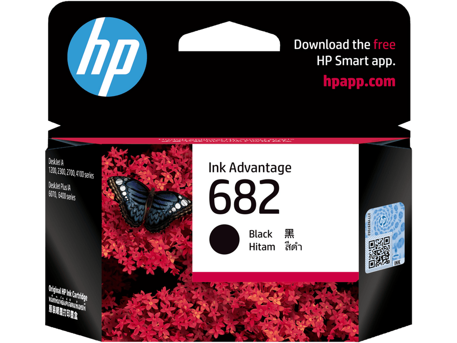 หมึกเครื่องปริ้นเตอร์ HP Ink 682 Black Original Ink Advantage Cartridge สีดำ (3YM77AA) - SpeedCom