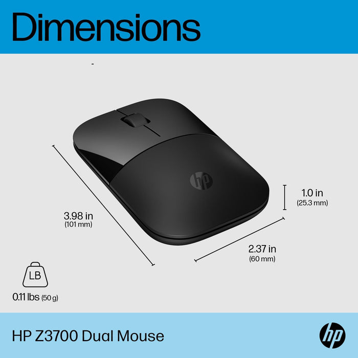 เมาส์ HP Mouse Z3700 DUAL (758A8AA) สีดำ - SpeedCom