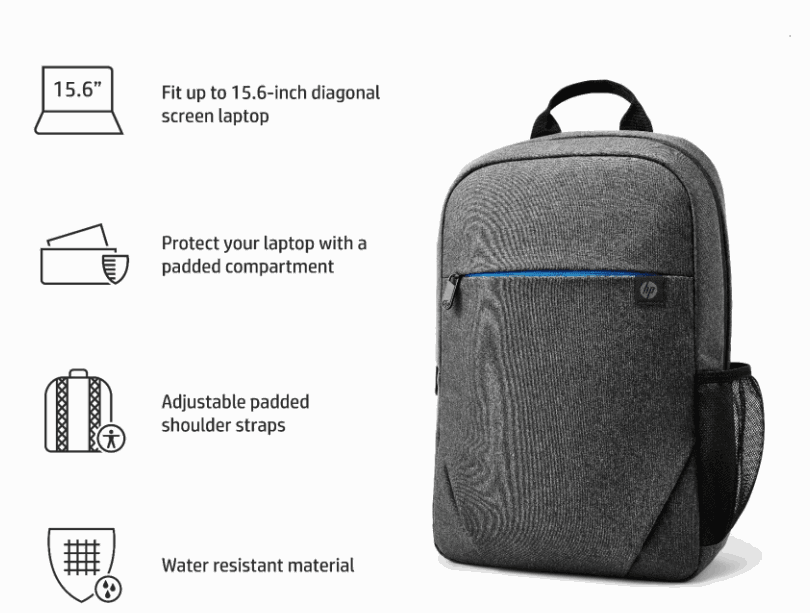 กระเป๋าโน๊ตบุ๊ค HP Prelude 15.6" Backpack สีเทา (2Z8P3AA) - SpeedCom